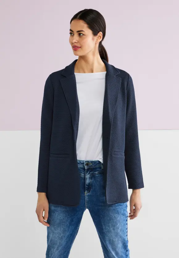 Longblazer mit Struktur - deep blue