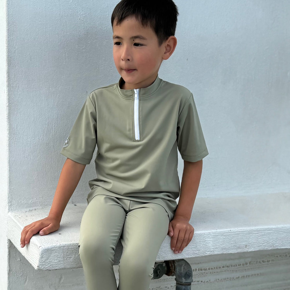 Køb Petit Crabe Olive Max Half Zip Uv-Swim Bluse S/S