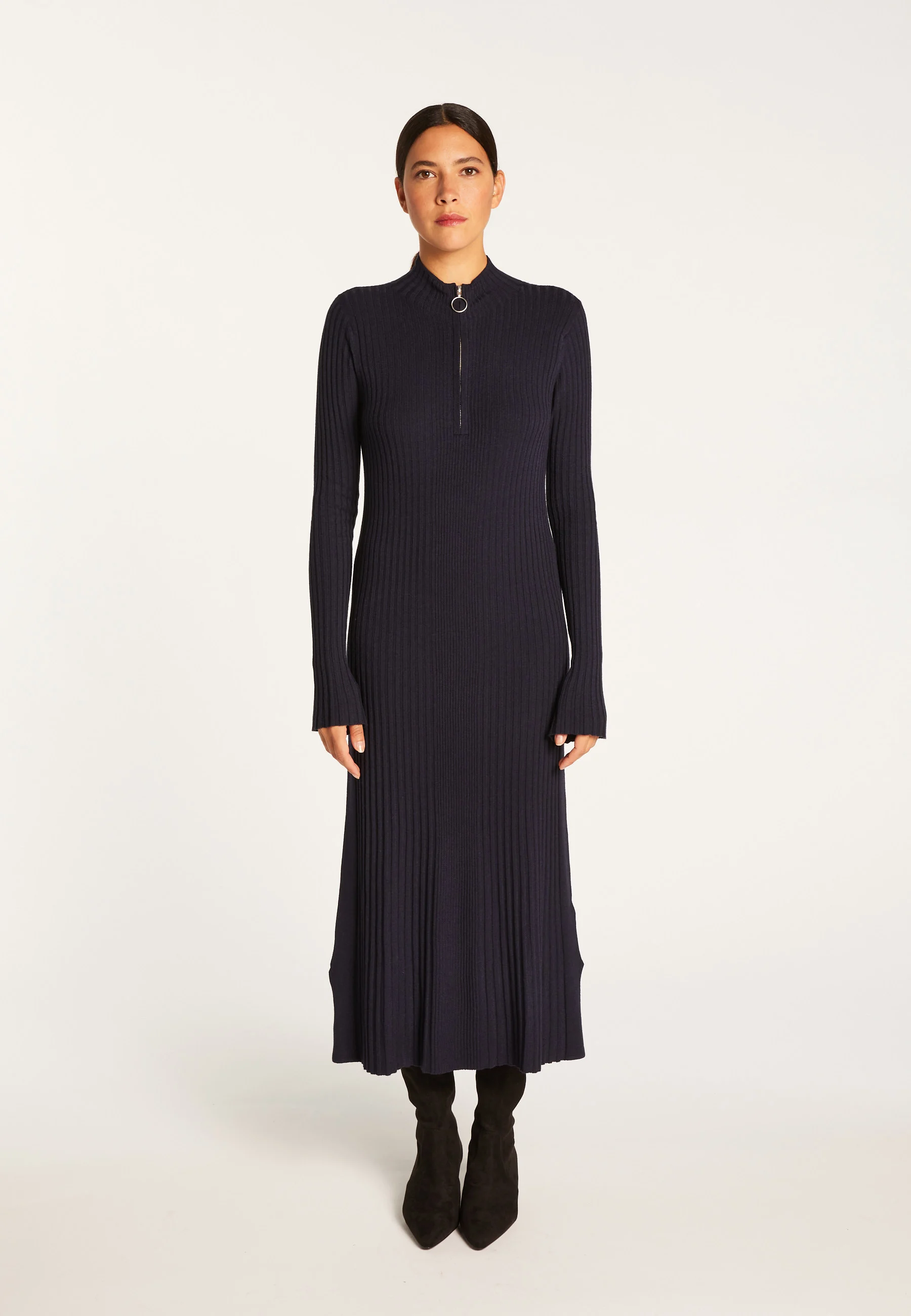 RENATAAH24 - Robe longue en laine mélangée | Bleu