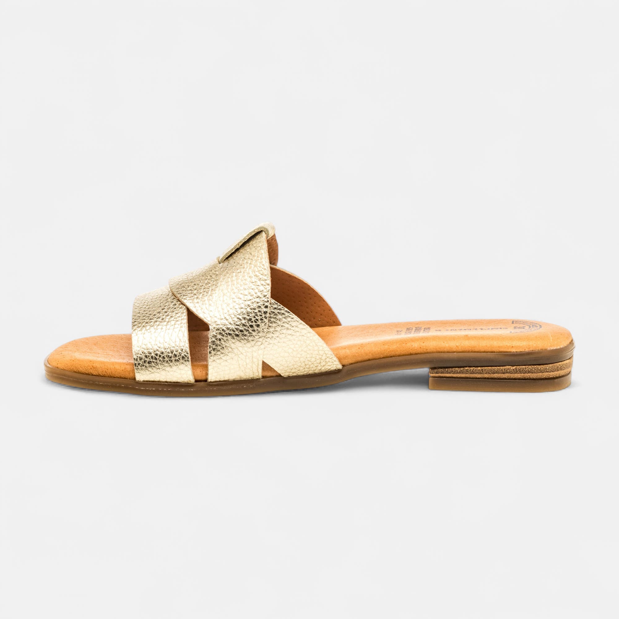 Mules Femme en cuir or