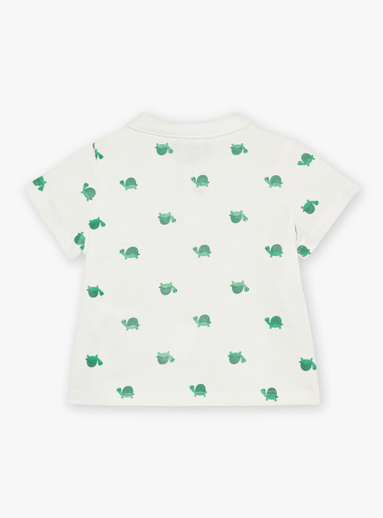 Polo écru avec tortues reliefées