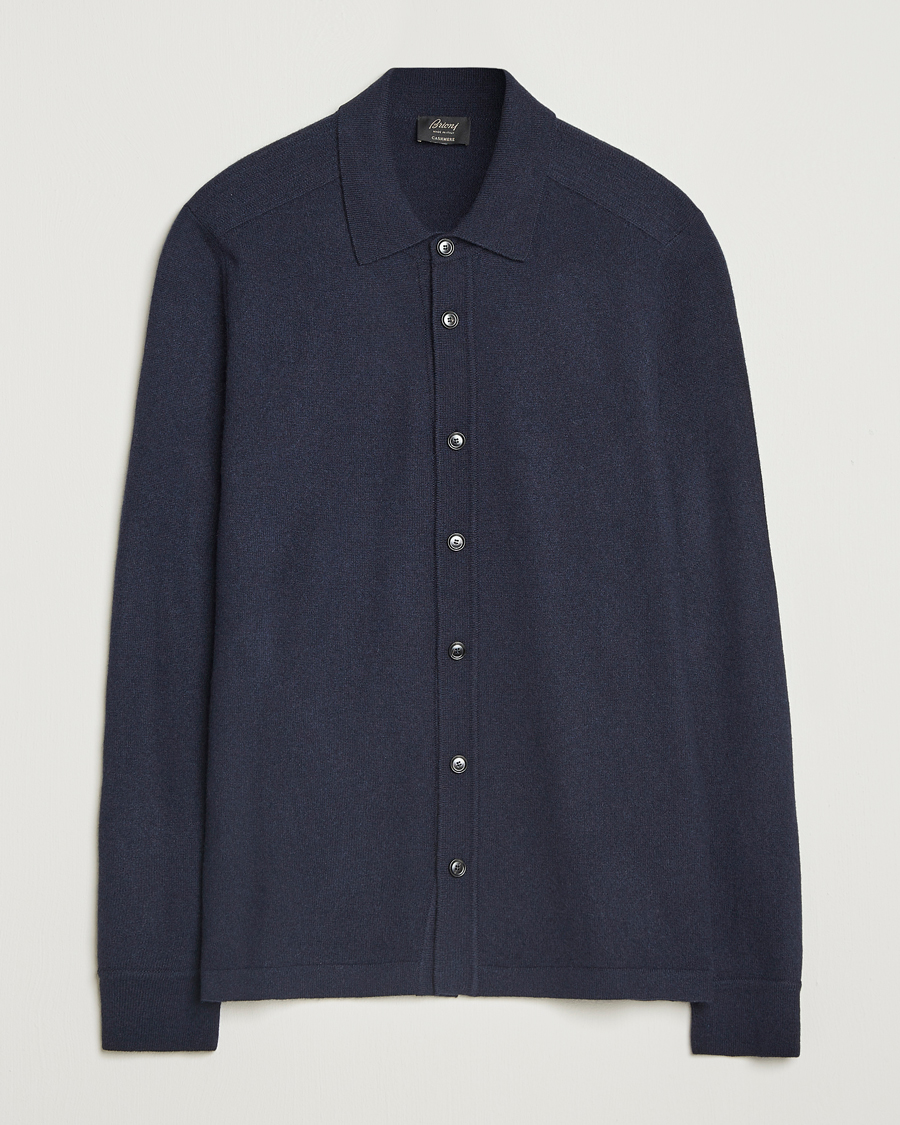 Brioni Cashmere Shirt Cardigan Navy