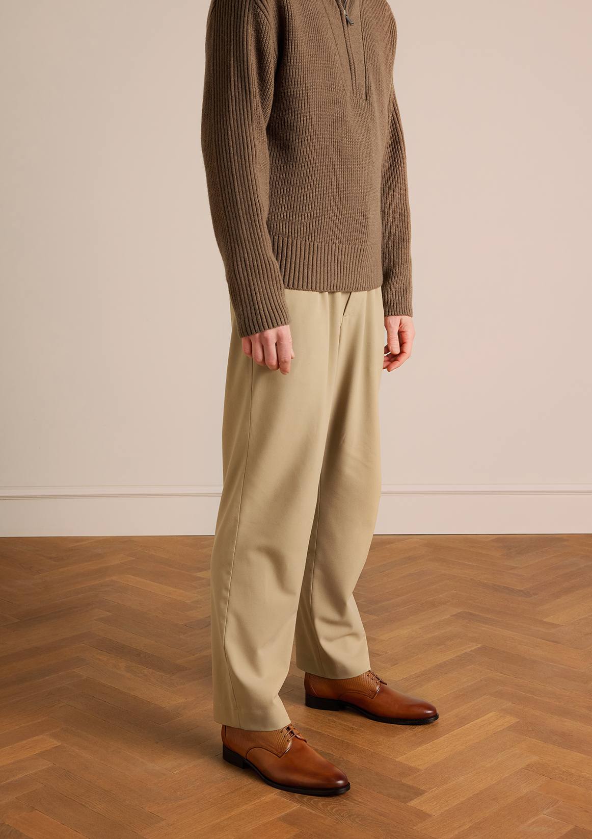 Cognac leren veterschoenen