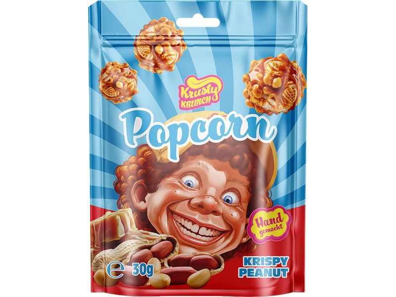 Krusty Krunch Popcorn Krispy Peanut 30 g Knuspriges Popcorn mit feinem Erdnussüberzug