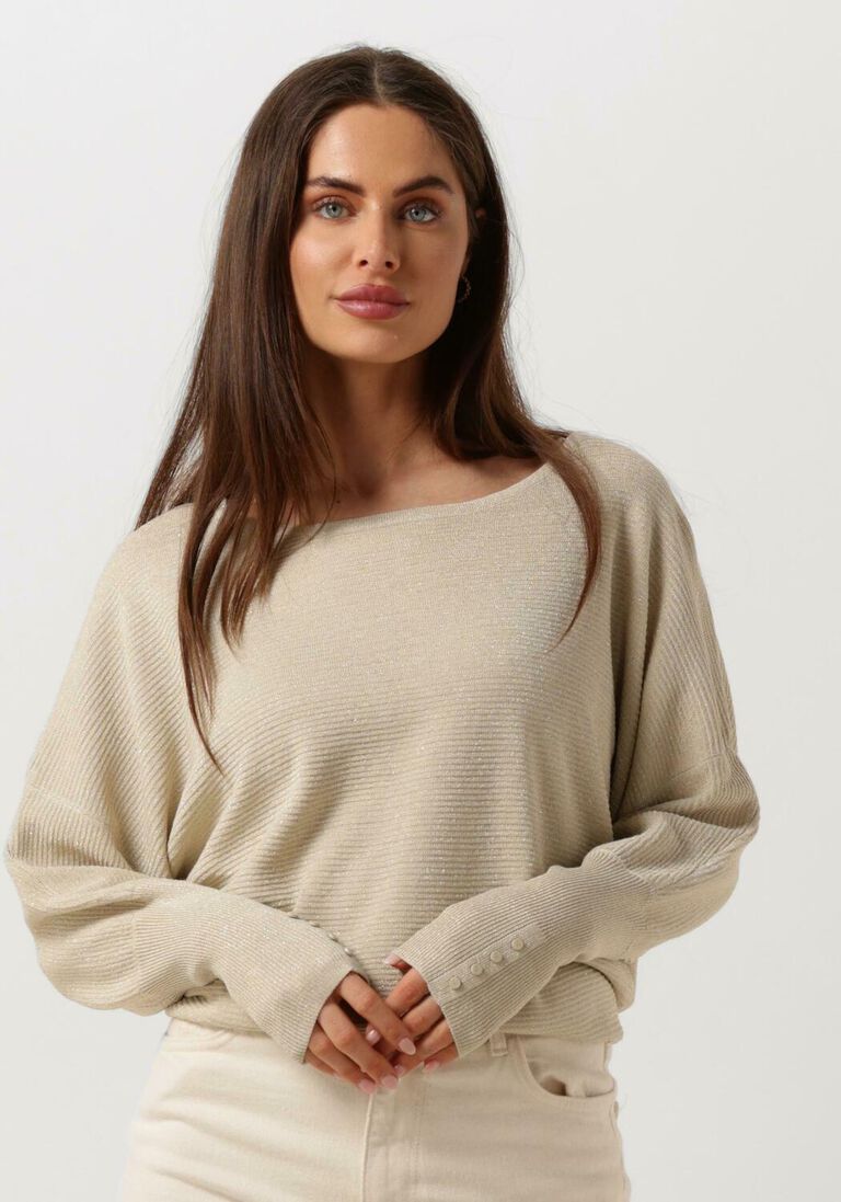 NUKUS zand nukus trui batwing pullover lurex
