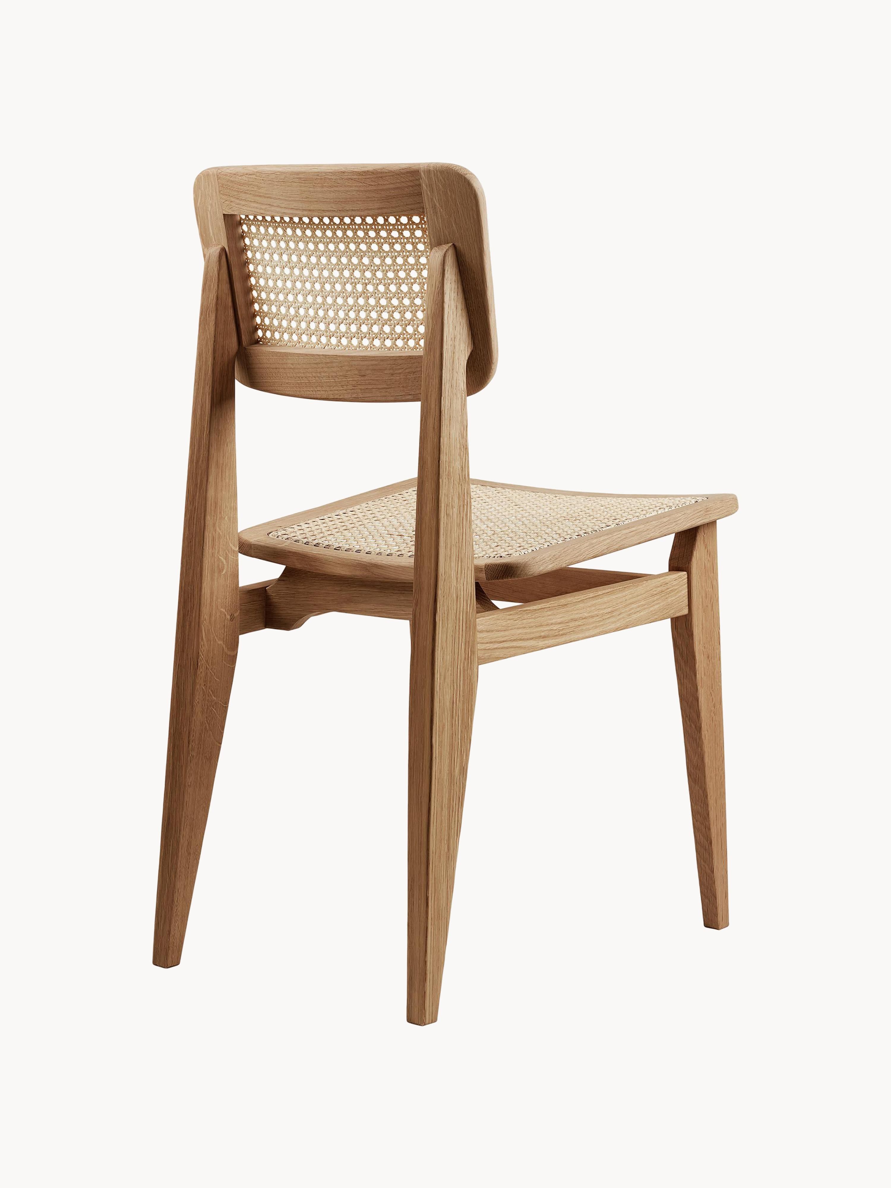 Houten stoel C-Chair van eikenhout met Weens vlechtwerk