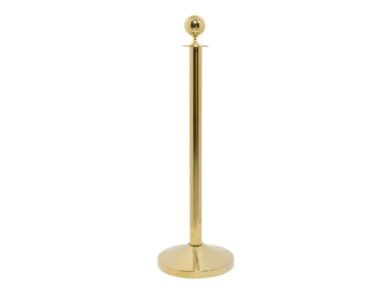Securit® Classic Gold afspærringsstolpe på fod rustfrit stål