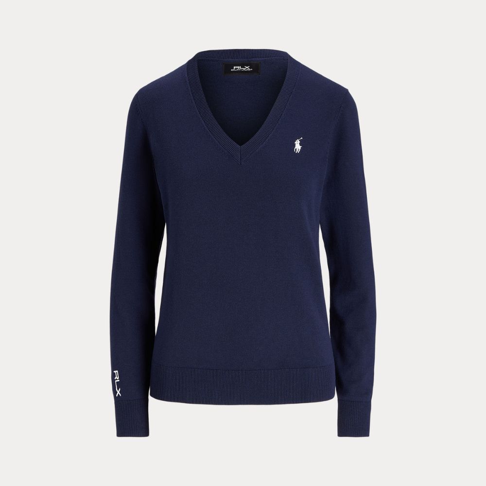 RLX V-Neck Genser Dame Navy