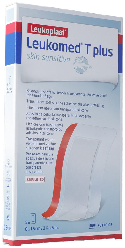LEUKOMED T plus skin sensitive 8x15cm 5 Stk