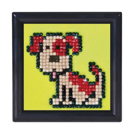 Pracht Diamond Dotz Bild - Hund, mit schwarzem Rahmen, ca. 7,6 x 7,6 cm