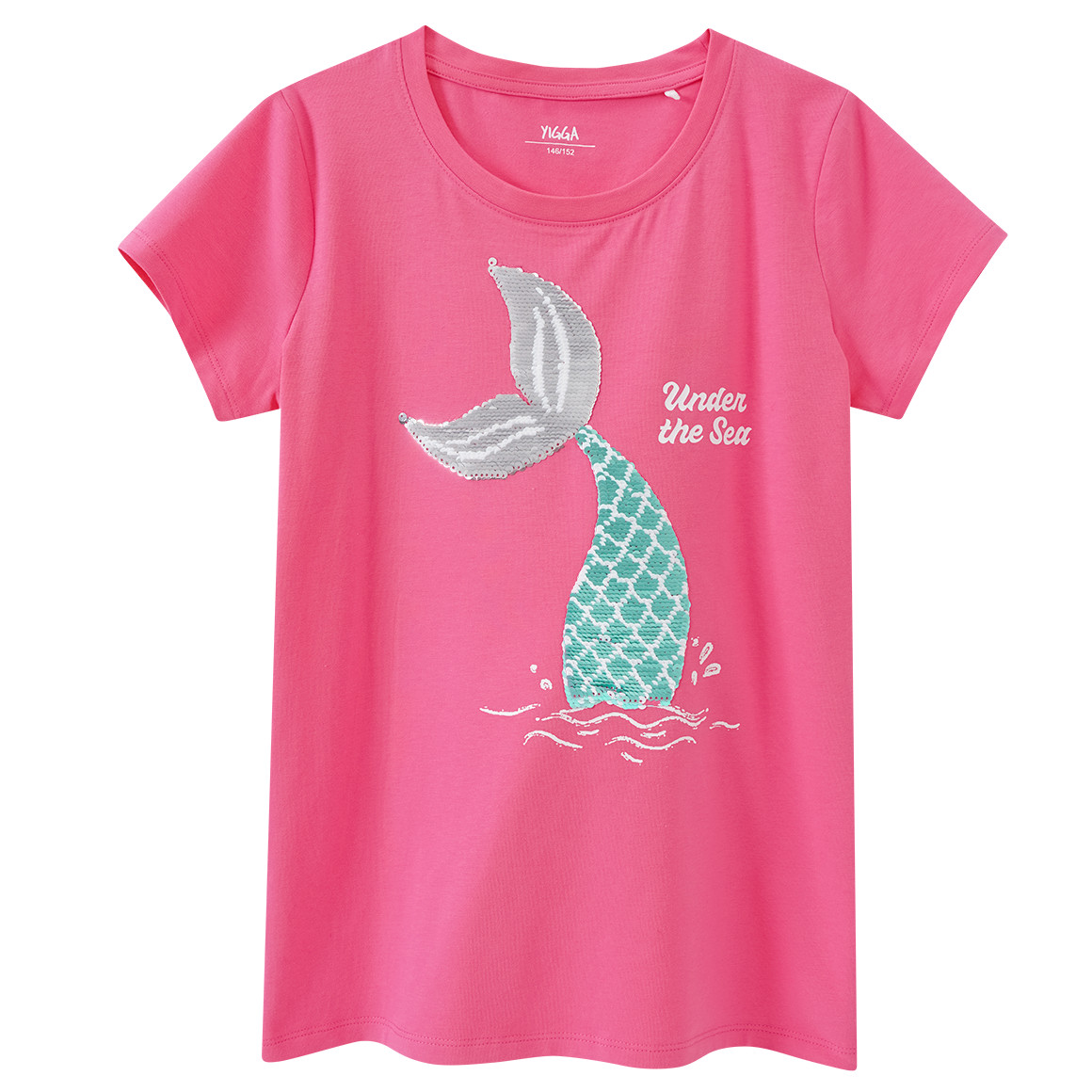 Yigga Mädchen T-Shirt mit Wendepailletten pink