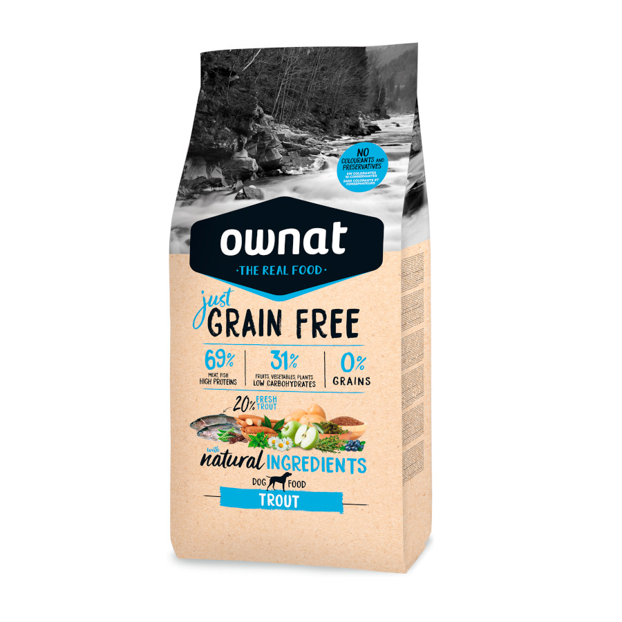 Ração Ownat Just Grain Free com Truta para Cães