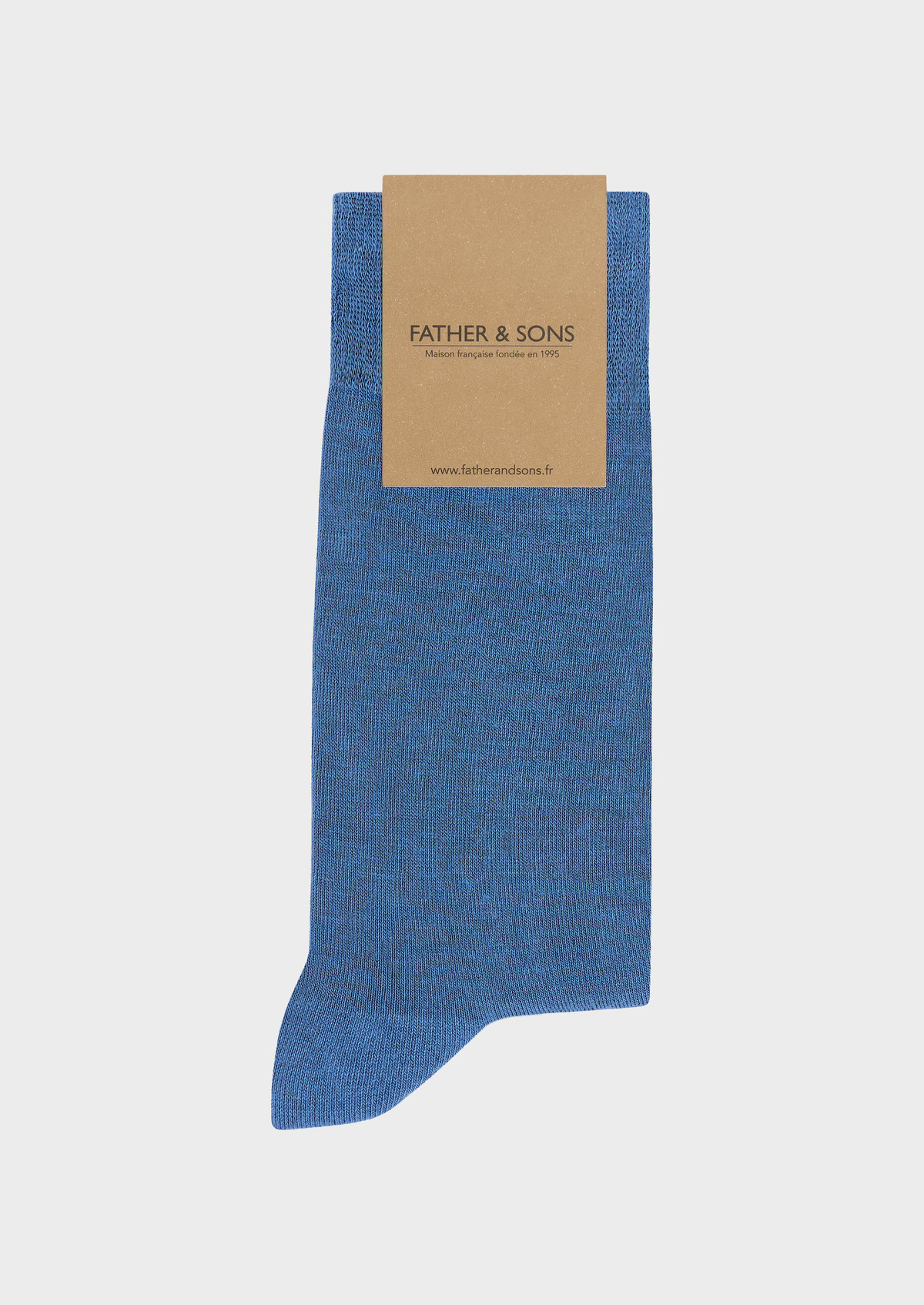 Chaussettes en viscose de bambou uni bleu azur