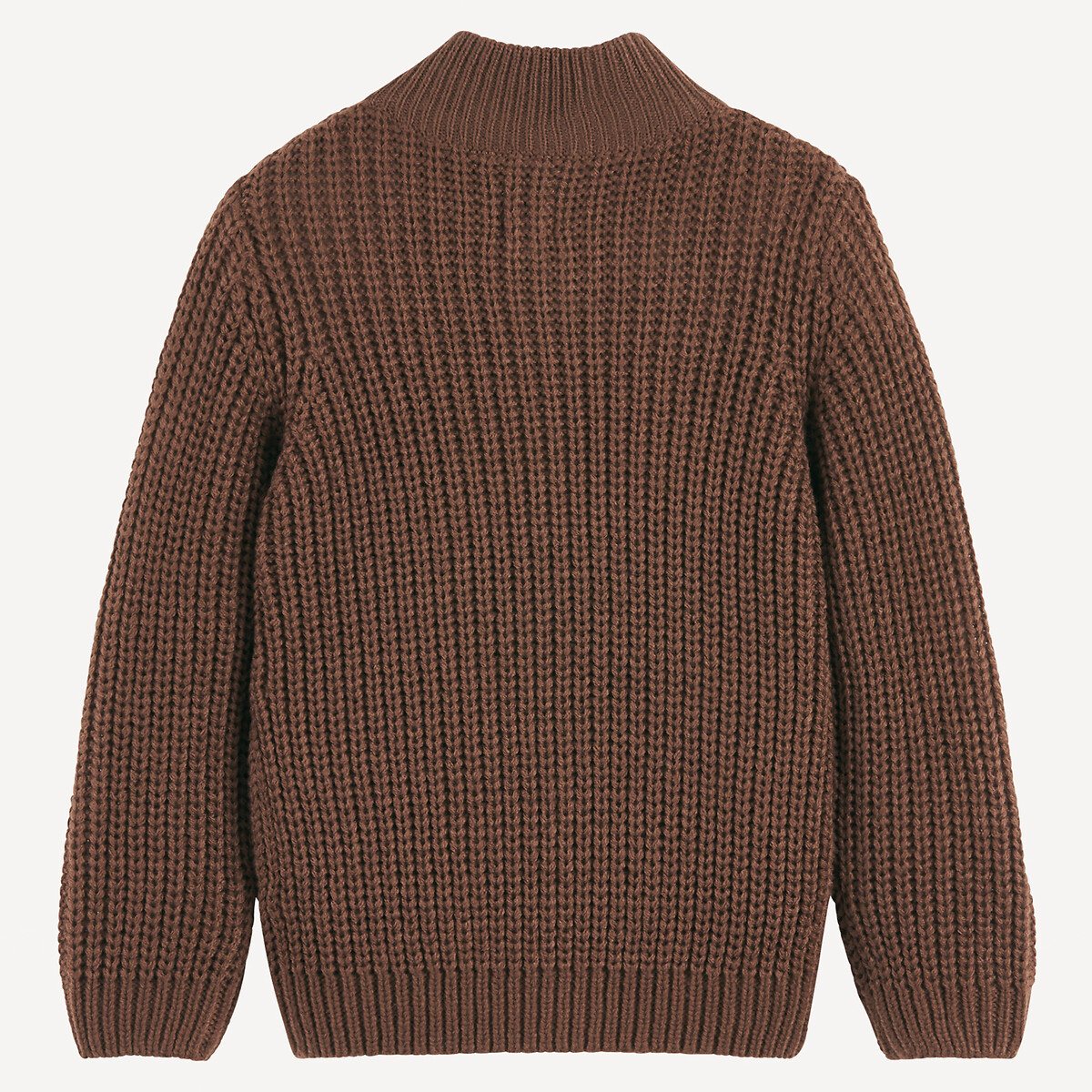 COLEÇÕES LA REDOUTE<br>Cardigã com zíper e gola alta