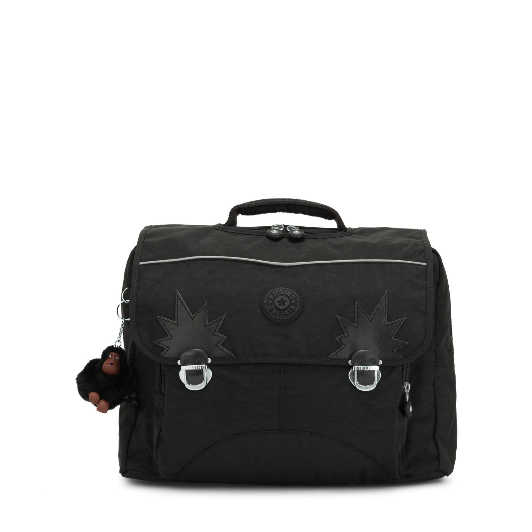 INIKO Sac D’école Medium avec Bretelles Rembourrées - True Black