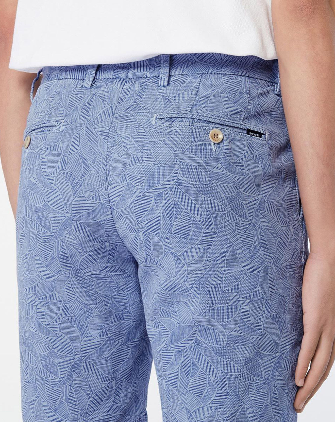Hackett London Bermuda en Lin mélangé à imprimé feuillages bleu moyen