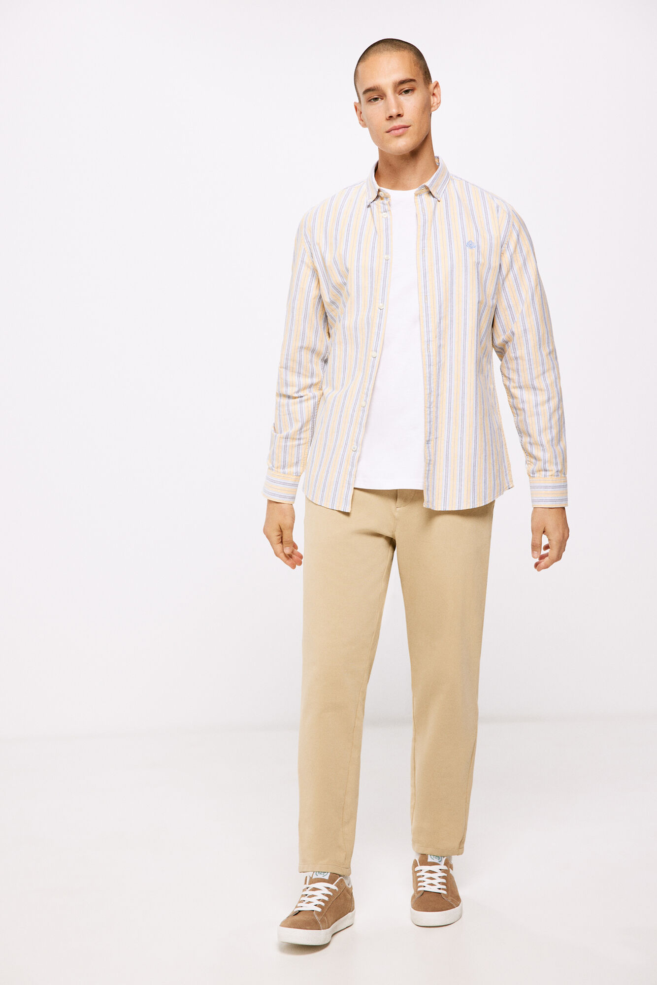 camisa polo oxford listrada