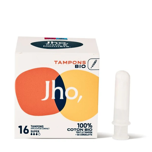 Jho Tampons avec Applicateur Compact – Super Bio Boite de 14