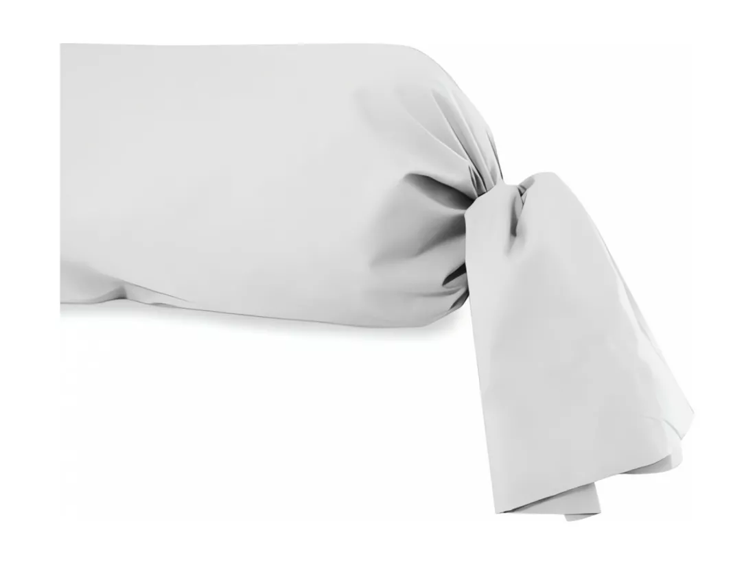 Taie de traversin en coton 57 fils 45x185 cm UNI blanc, par Soleil d'ocre