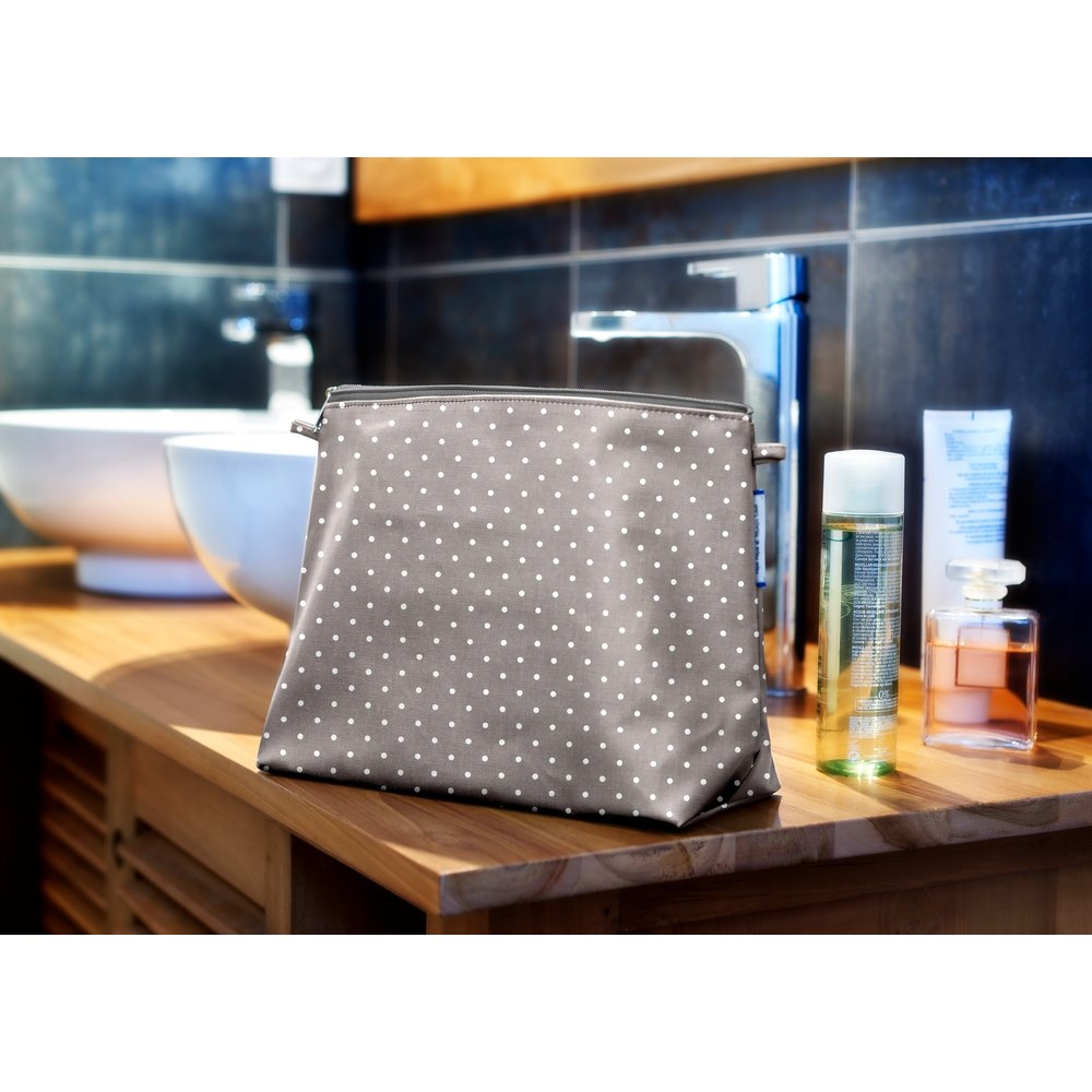 Trousse De Toilette Pois Gris Clair