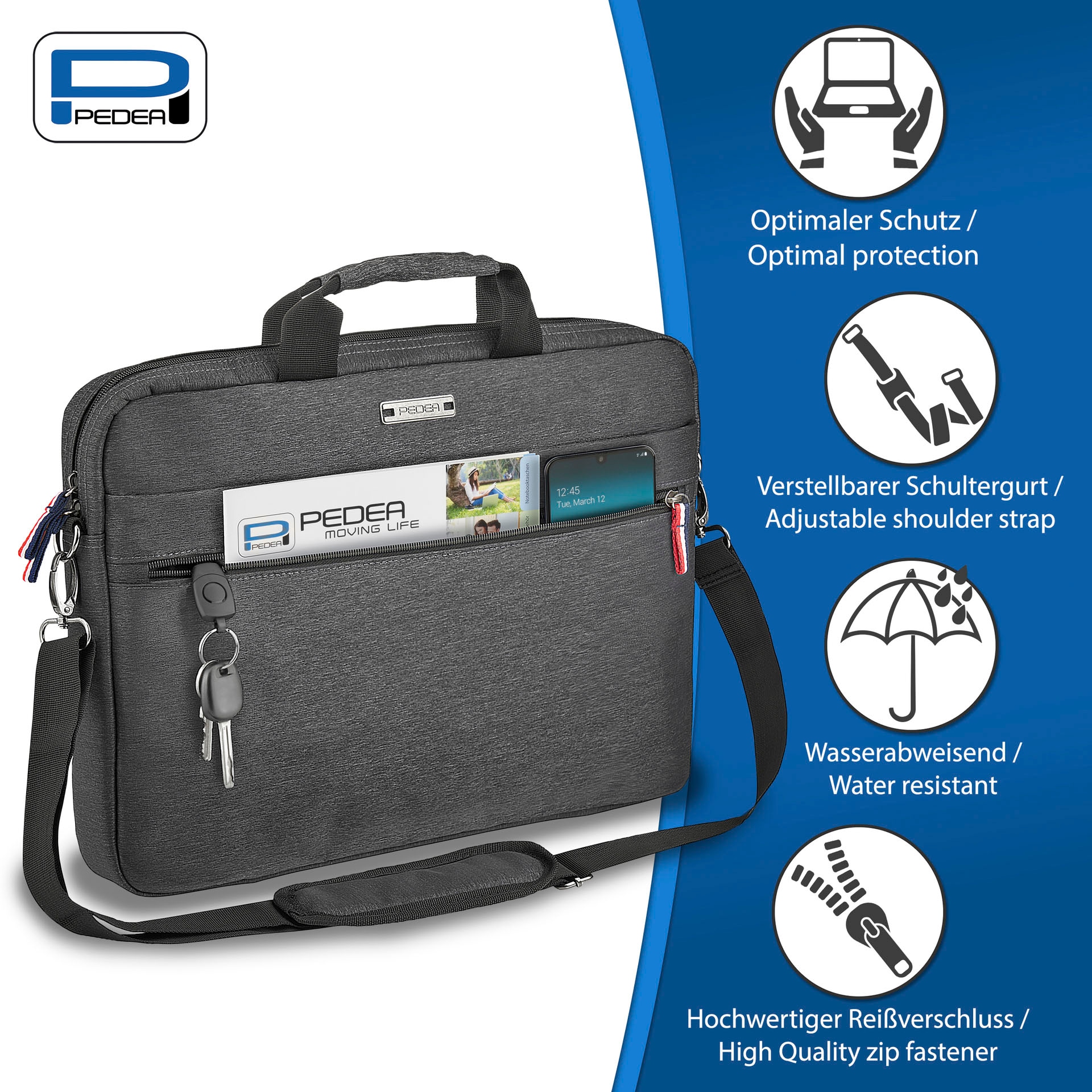PEDEA Laptoptasche »URBAN slim 43,9cm (17,3)«