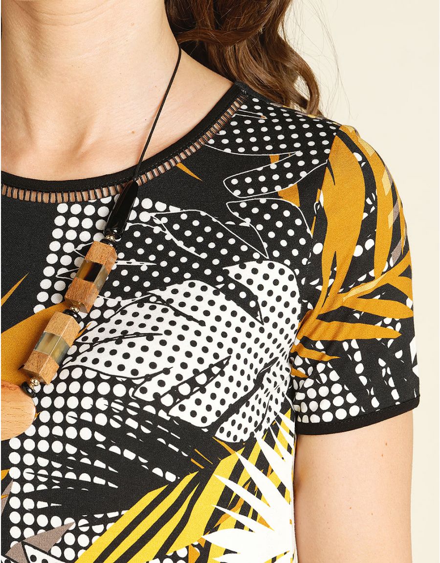T-Shirt Noir et Ocre