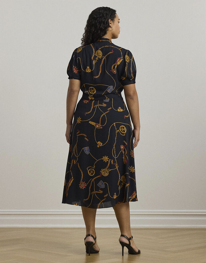 Lauren Ralph Lauren DRAPEY POLY GGT 122-DRESS Navy