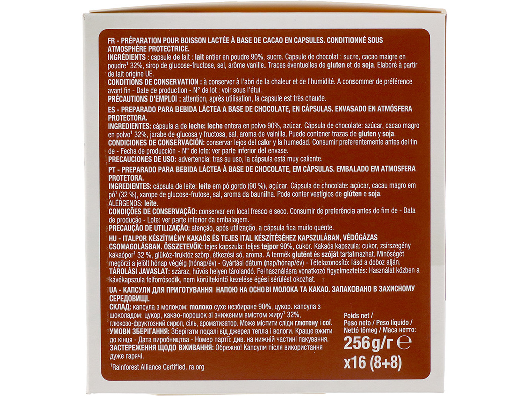CÁPSULAS CAFÉ DG AUCHAN CHOCOLATE 16 UN