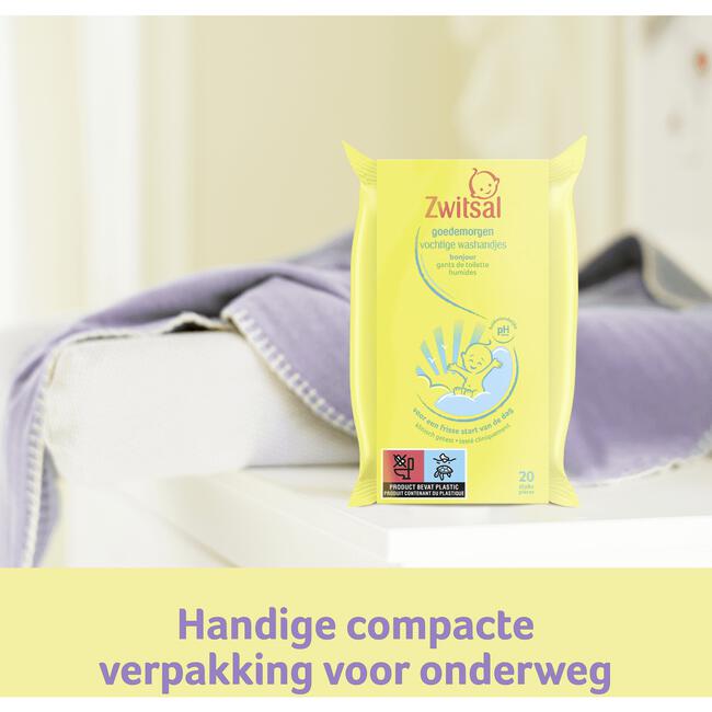 Zwitsal Goedemorgen Vochtige Snoetenpoetsers Washandjes 20 Stuks