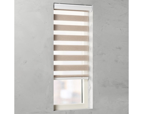 Soluna dubbel rolgordijn D-R10 met cassette Hout hout 60x175 cm