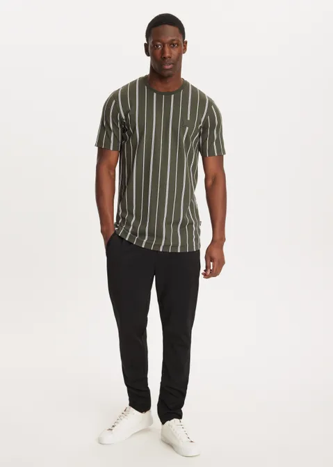 T-shirt met strepen groen (GRN.A)