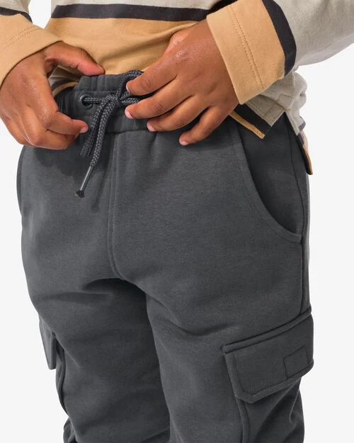 pantalon sweat cargo enfant gris