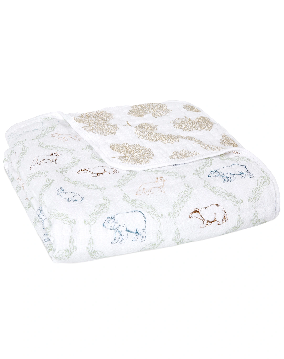 Musselin-Babydecke HARMONY - FOLK FOREST (112x112)