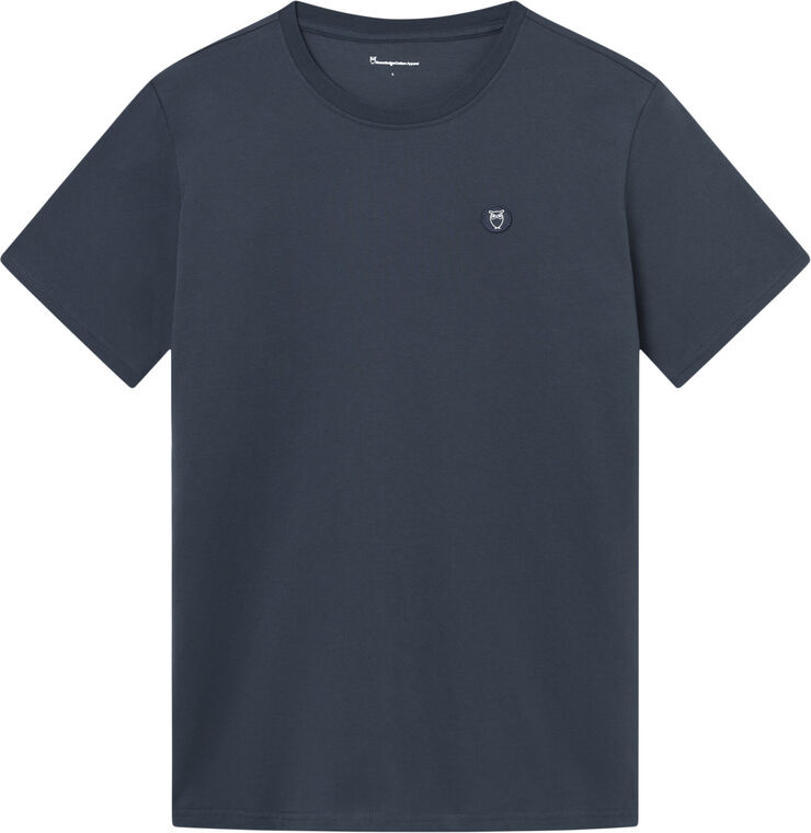 Knowledge Cotton Apparel LOKE badge tee - Regenerative Organic Certified� - GOTS/Vegan Blå