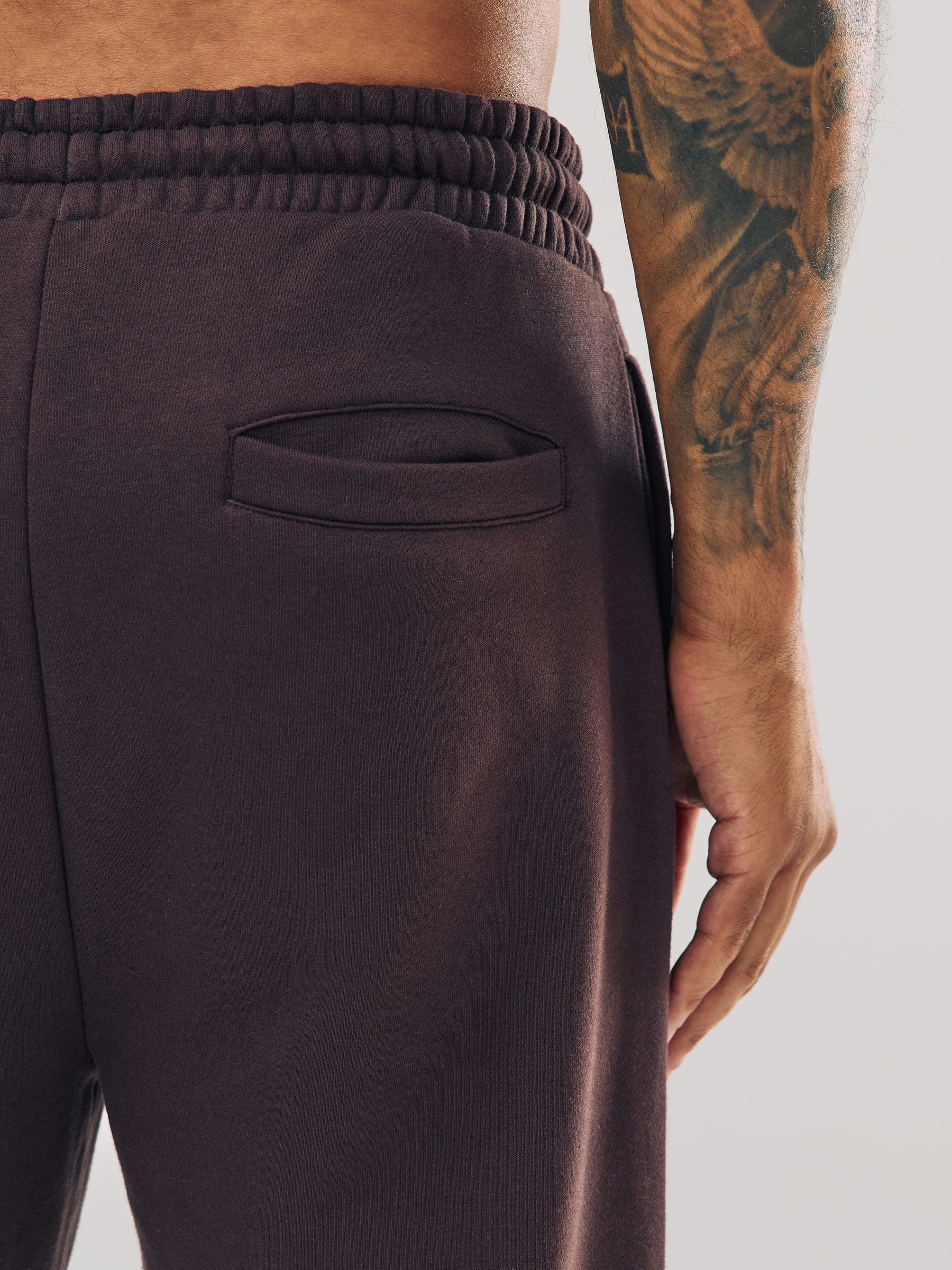 Chocoladebruin - Straight fit - Katoenrijke Jersey Joggingbroeken