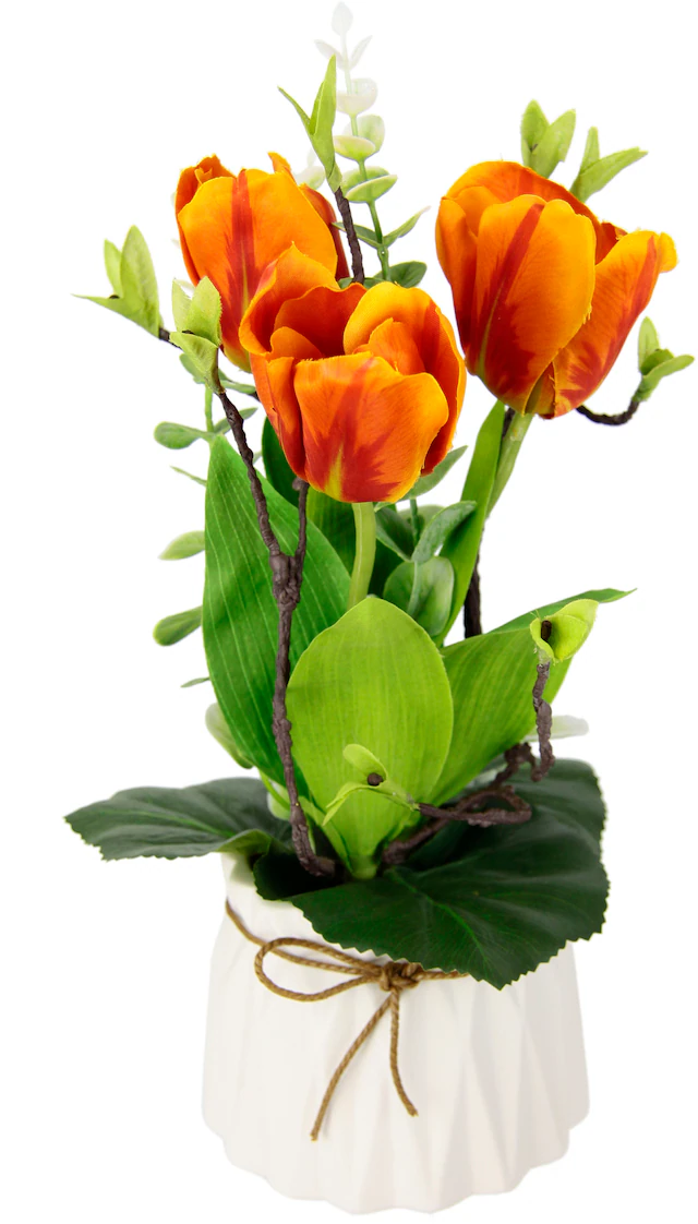 I.GE.A. Kunstblume »Tulpen« Im Topf aus Keramik Gesteck Künstliche Frühlingsblume