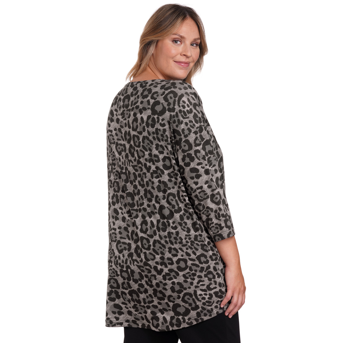 Gina Benotti Damen Longshirt im schlichten Dessin grau