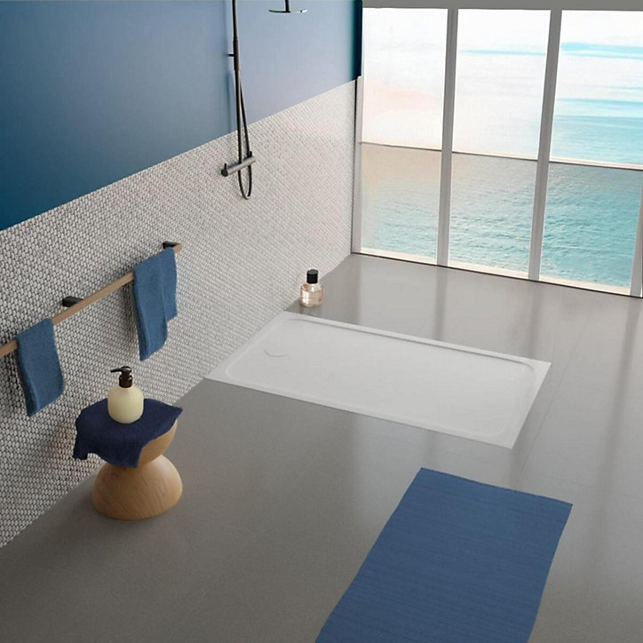 Receveur de douche 80 x 120 cm en céramique, blanc, Villeroy & Boch Slim
