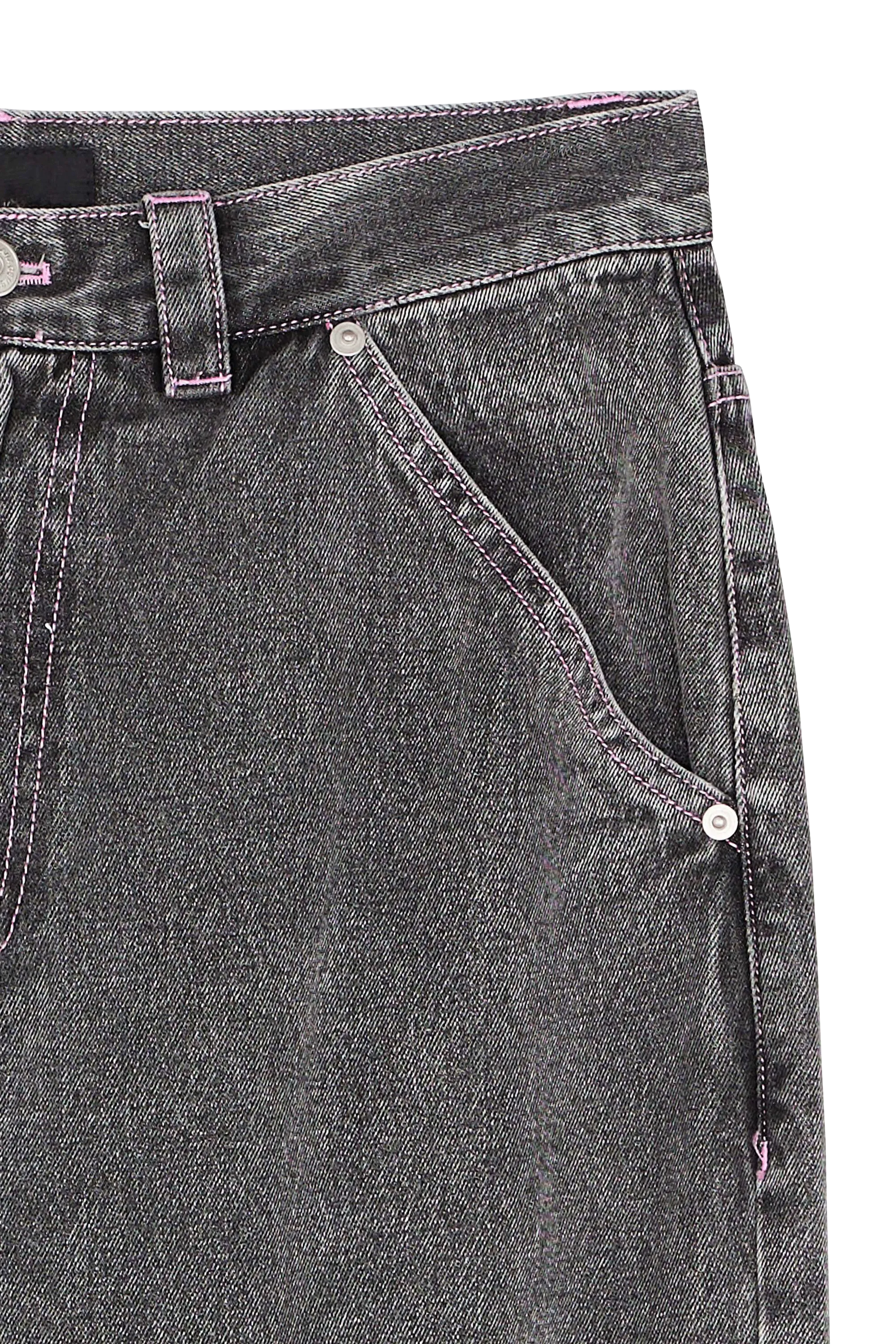 LOST MANAGEMENT CITIES Jean CNTRST ST DOUBLE KNEE Noir