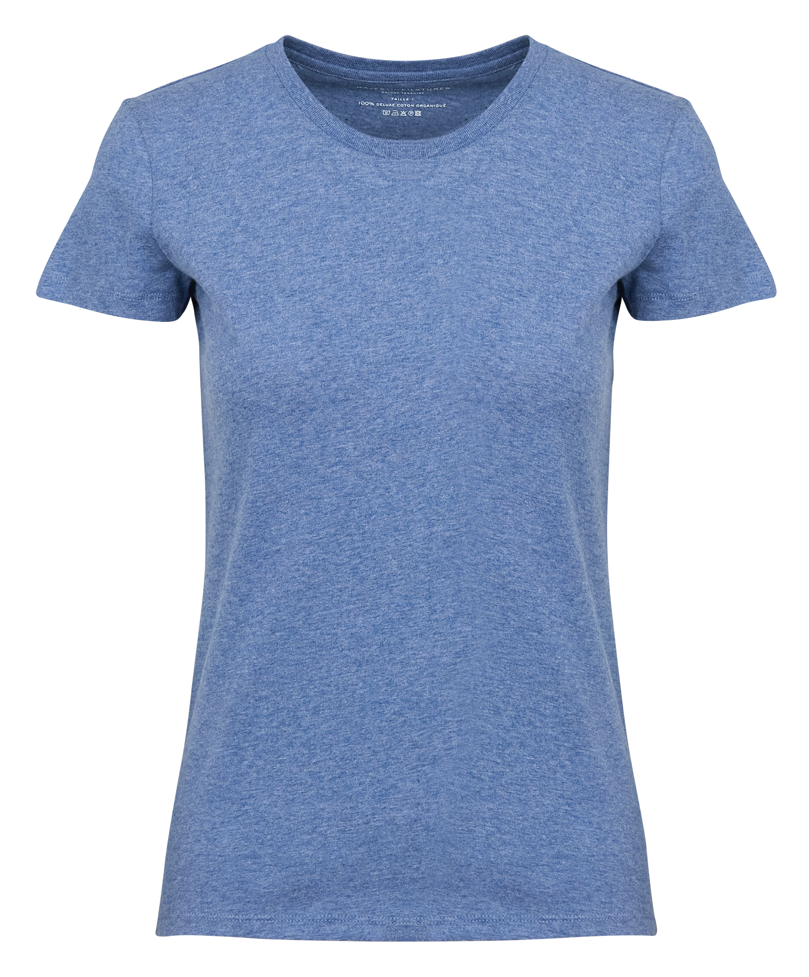 Tee-shirt col rond en coton | Bleu