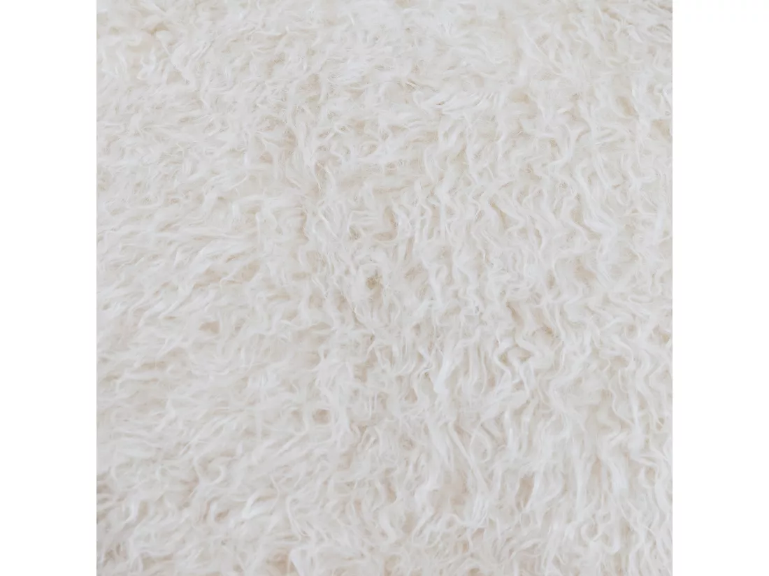 Pouf imitation fourrure beige - COCOON