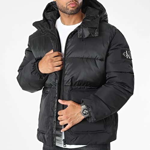 Doudoune Capuche Mix Media Puffer 3707 Noir