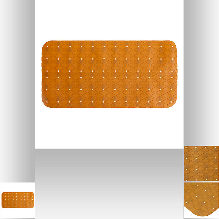 Tapis fond de bain antidérapant 70x35 cm coloris tabac, 5Five