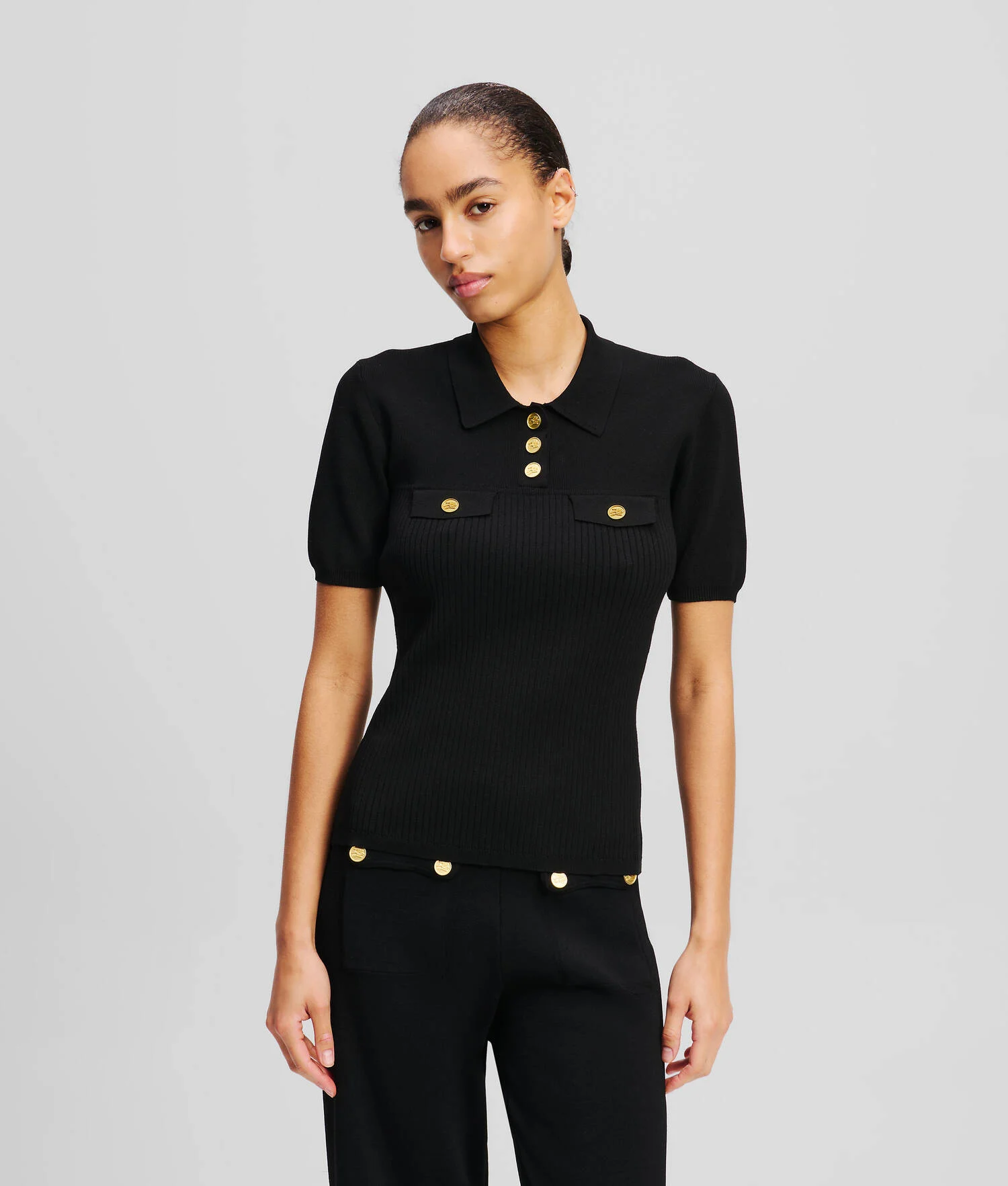POLO AVEC BOUTONS - Noir