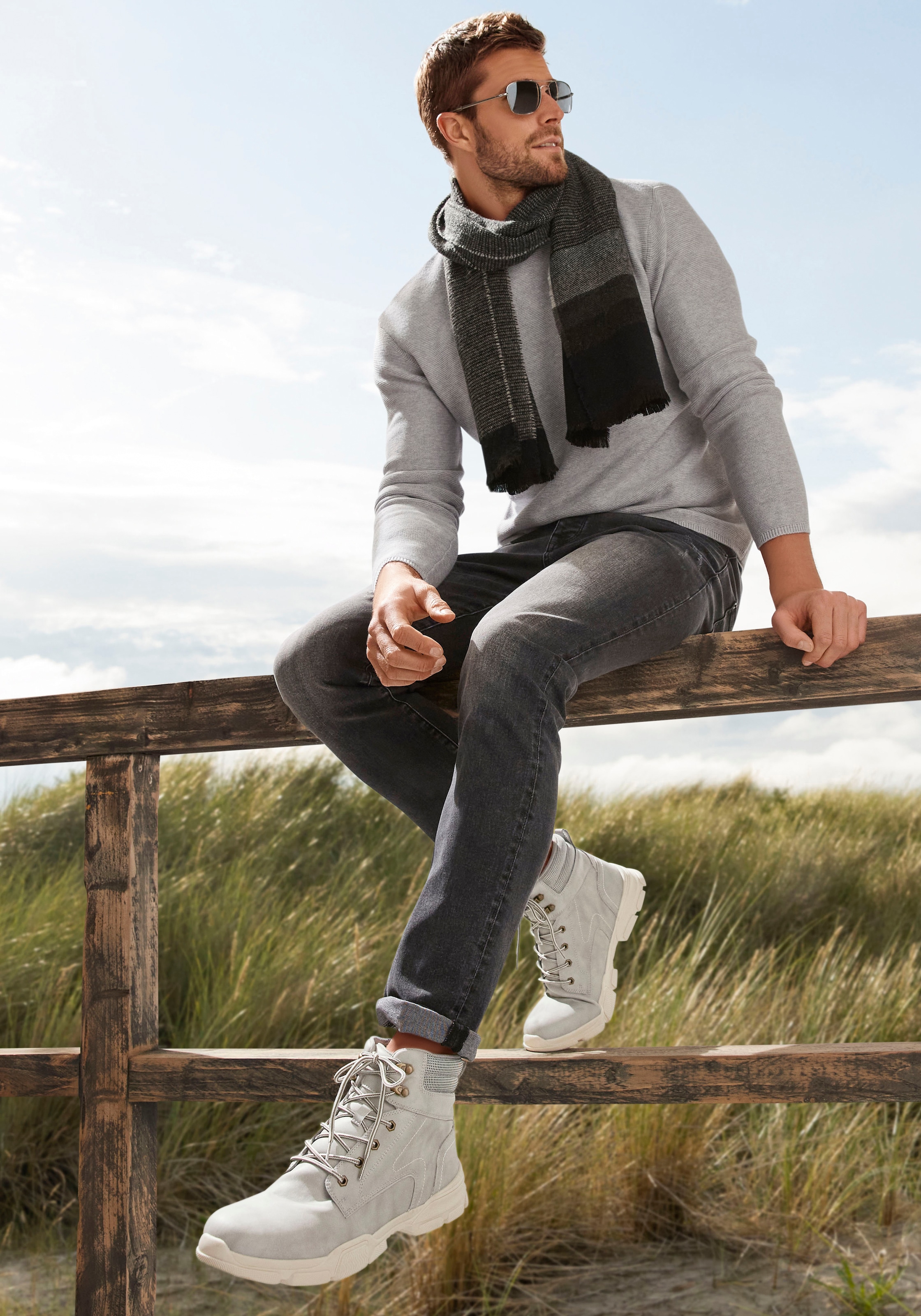AUTHENTIC LE JOGGER Schnürboots  Schnürstiefelette, Wanderschuhe, Outdoorstiefel mit Profilsohle VEGAN