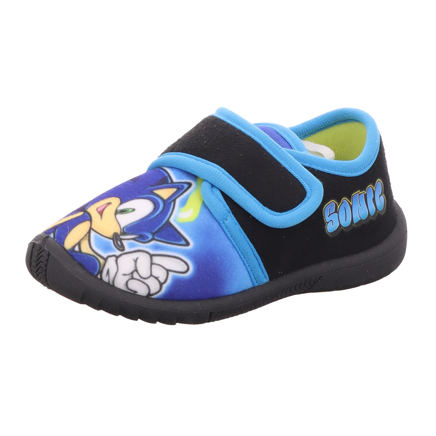 Sonic Kinder-Hausschuh Schwarz-Blau-Mehrfarbig