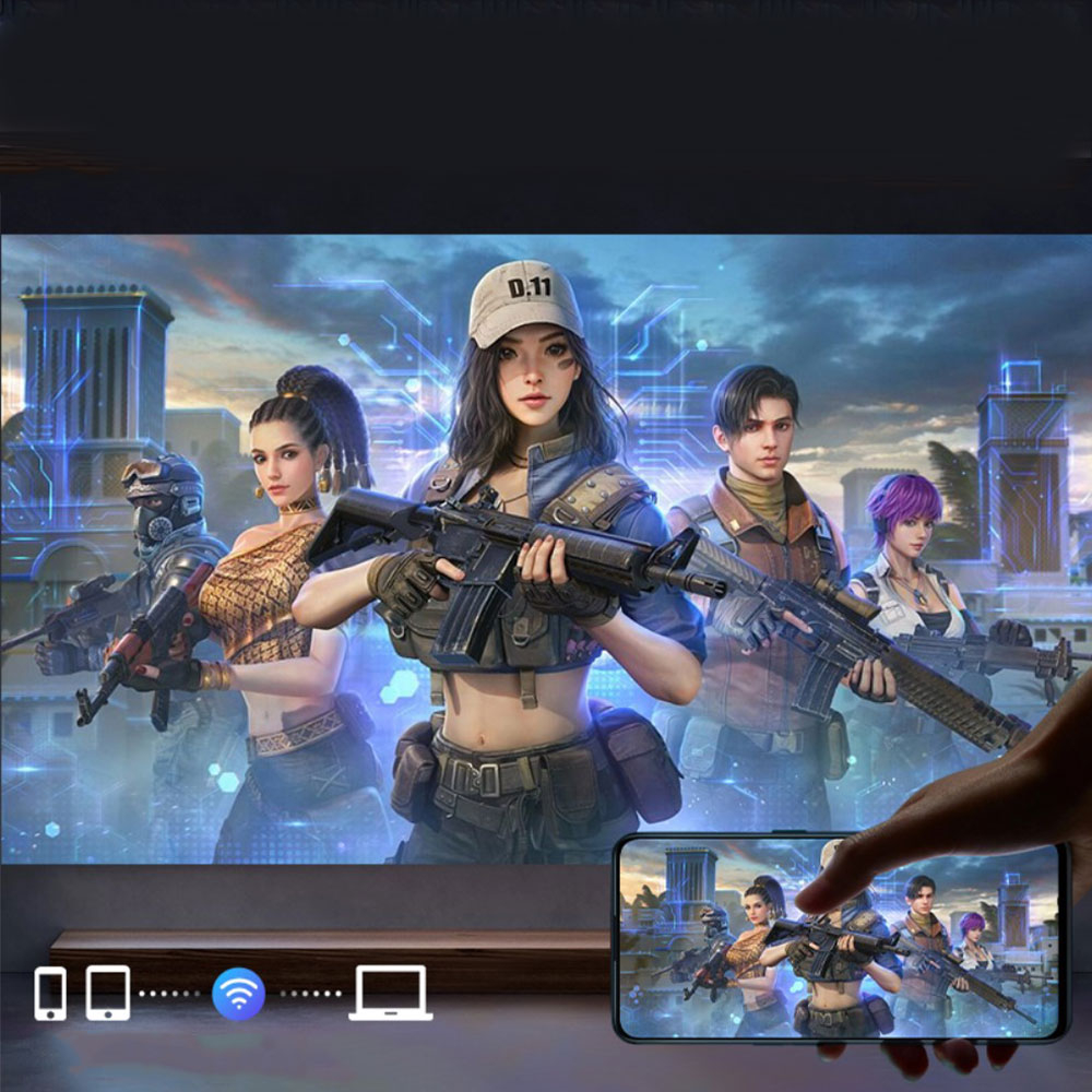 Multimedia LED Projektor Beamer Heimkino (110 ANSI Lumen) 720p / HDMI / WiFi (2.4/5GHz) / Android 11.0 - Weiss