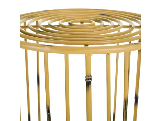 Cache-pot en métal jaune 39x39x48h