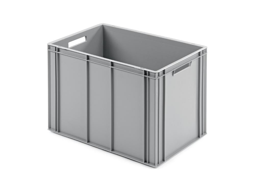 PROREGAL Eurocontainer met open handgreep, HxBxD 42 x 40 x 60 cm, 70 liter, grijs, Eurobox transportbox