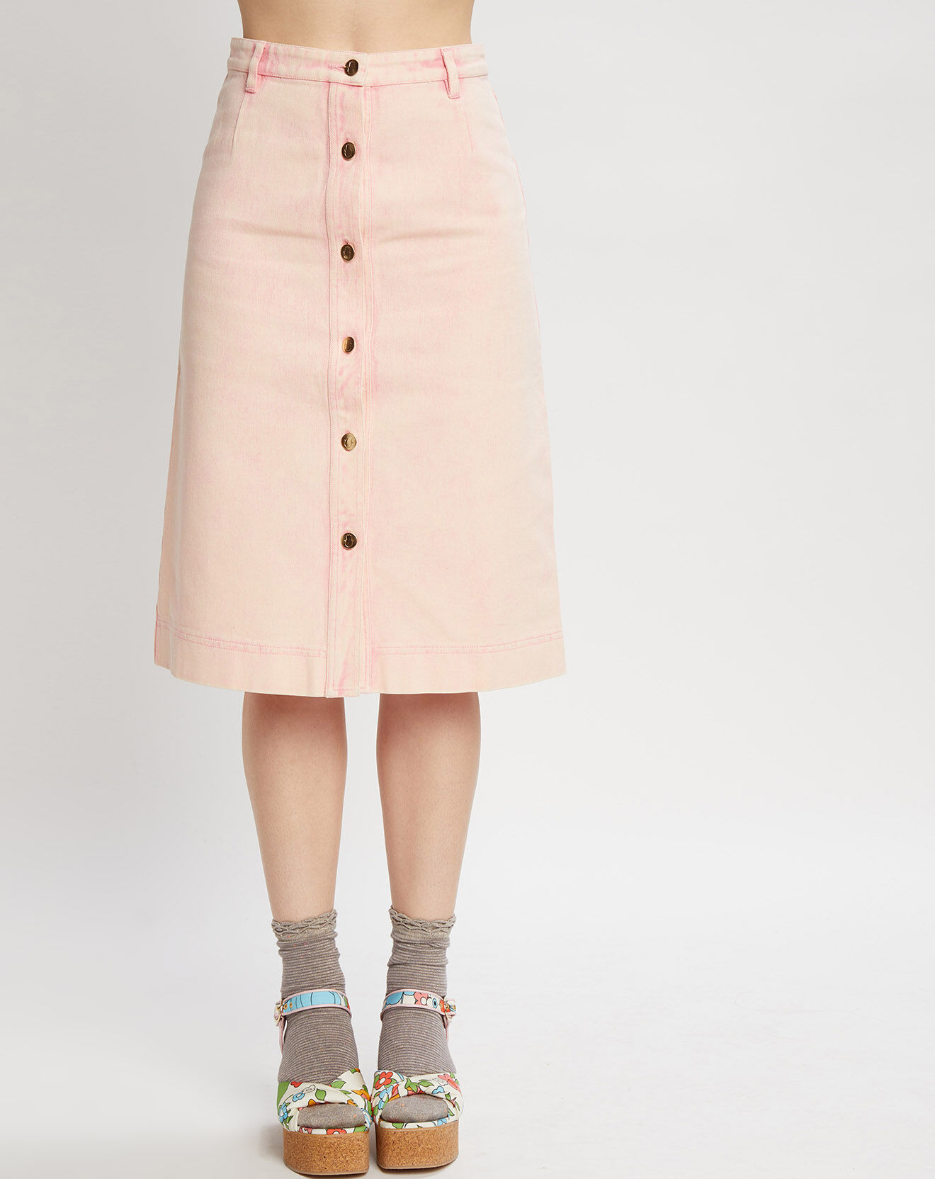 Manoush Jupe en Jean Tulipe Basic rose/vanille